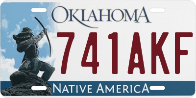 OK license plate 741AKF