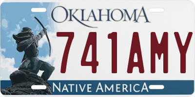 OK license plate 741AMY