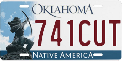 OK license plate 741CUT