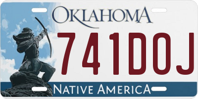 OK license plate 741DOJ