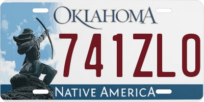 OK license plate 741ZLO
