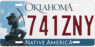 OK license plate 741ZNY