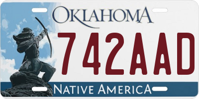 OK license plate 742AAD