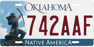 OK license plate 742AAF