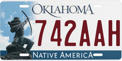 OK license plate 742AAH