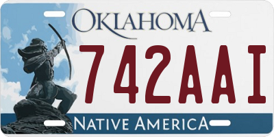 OK license plate 742AAI