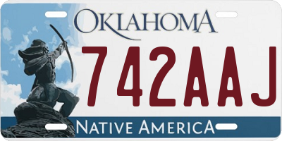 OK license plate 742AAJ