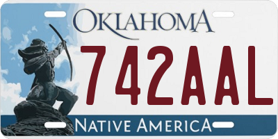 OK license plate 742AAL