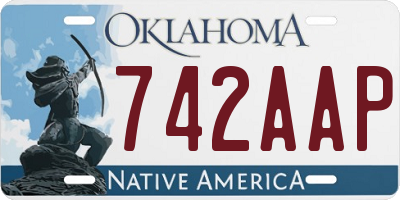 OK license plate 742AAP