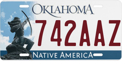 OK license plate 742AAZ