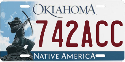 OK license plate 742ACC