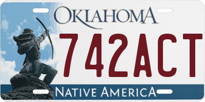 OK license plate 742ACT