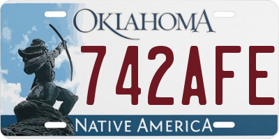 OK license plate 742AFE