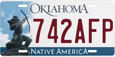 OK license plate 742AFP