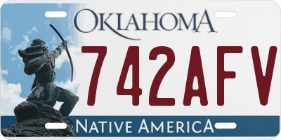 OK license plate 742AFV