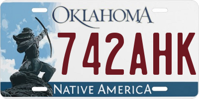 OK license plate 742AHK