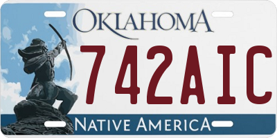 OK license plate 742AIC