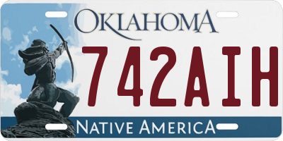 OK license plate 742AIH