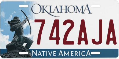 OK license plate 742AJA