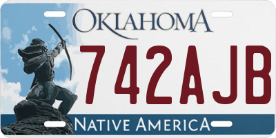 OK license plate 742AJB
