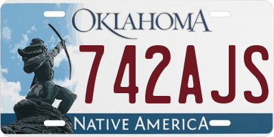 OK license plate 742AJS