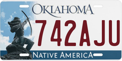 OK license plate 742AJU