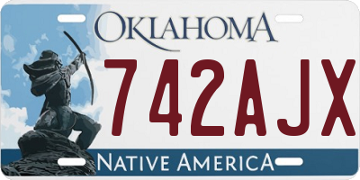 OK license plate 742AJX