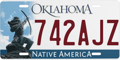 OK license plate 742AJZ