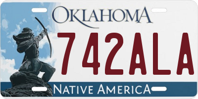 OK license plate 742ALA