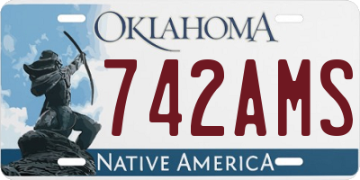 OK license plate 742AMS
