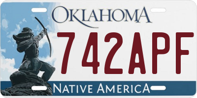 OK license plate 742APF