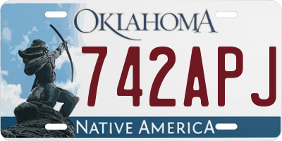 OK license plate 742APJ