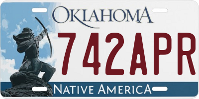 OK license plate 742APR