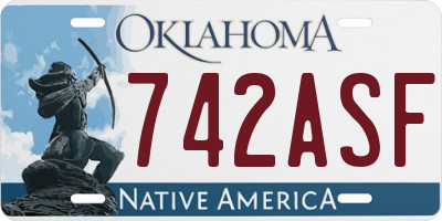 OK license plate 742ASF