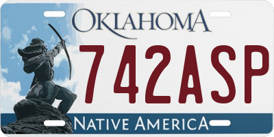 OK license plate 742ASP