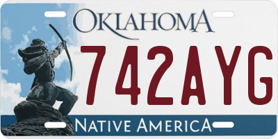 OK license plate 742AYG