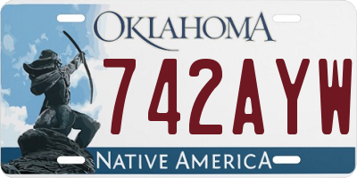 OK license plate 742AYW