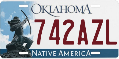 OK license plate 742AZL
