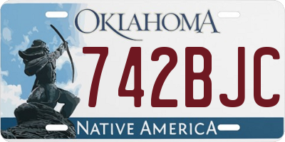OK license plate 742BJC
