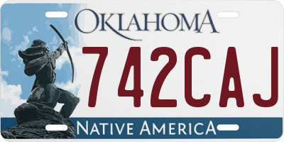 OK license plate 742CAJ