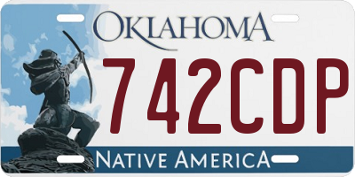 OK license plate 742CDP