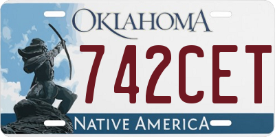 OK license plate 742CET