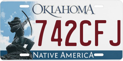 OK license plate 742CFJ
