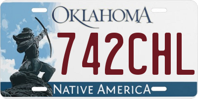 OK license plate 742CHL