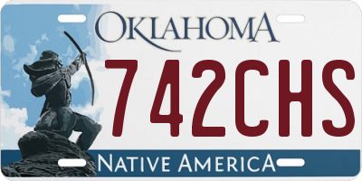 OK license plate 742CHS
