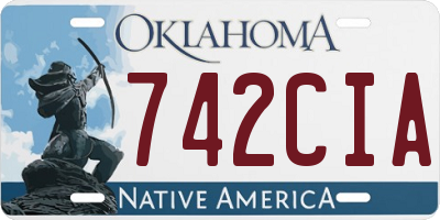 OK license plate 742CIA