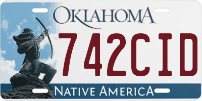 OK license plate 742CID