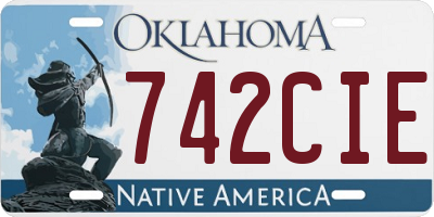 OK license plate 742CIE