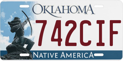OK license plate 742CIF
