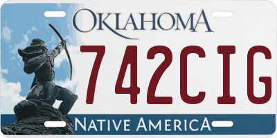 OK license plate 742CIG